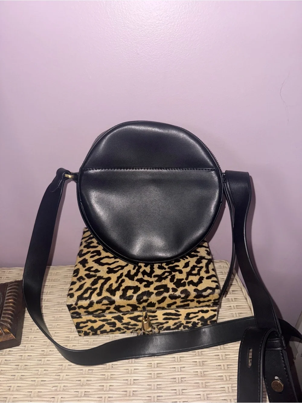 Michael Kors Black Round Crossbody with Gold Stud Detailing